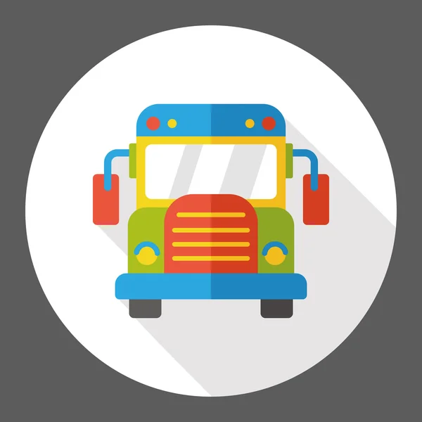 Schoolbus platte pictogram pictogram element — Stockvector