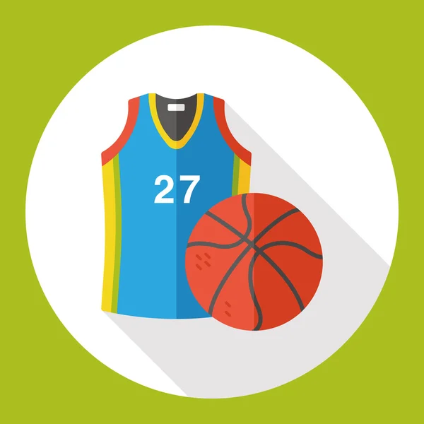 Elemen ikon datar dan basket olahraga - Stok Vektor