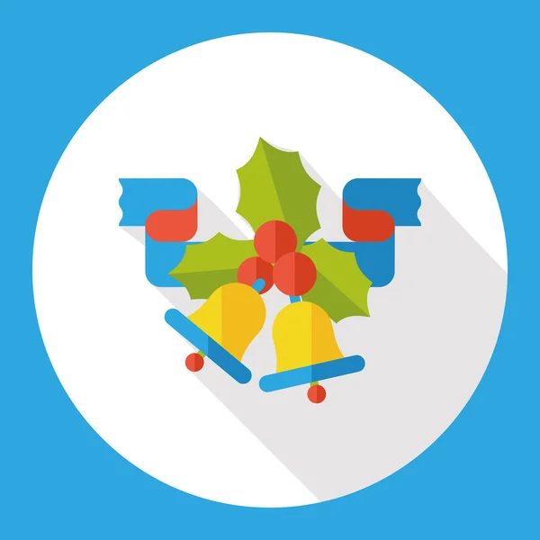 Campana de Navidad icono plano elemento icono — Vector de stock