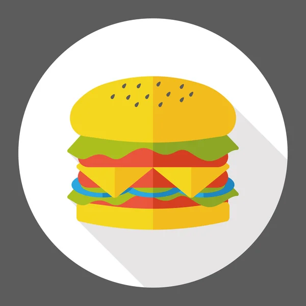 ハンバーガー フラット アイコン アイコン要素 — ストックベクタ