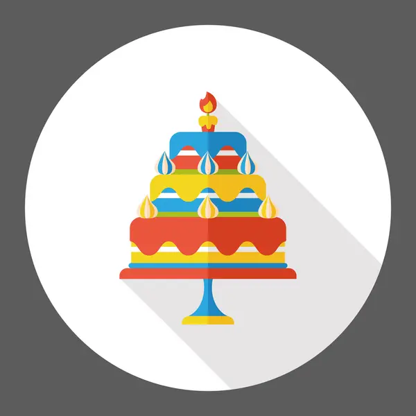 Gâteau d'anniversaire icône plate élément icône — Image vectorielle
