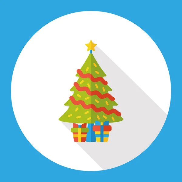 Vánoční stromek plochý ikona ikony prvek — Stockový vektor