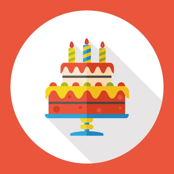 Pastel de cumpleaños icono plano elemento icono — Vector de stock