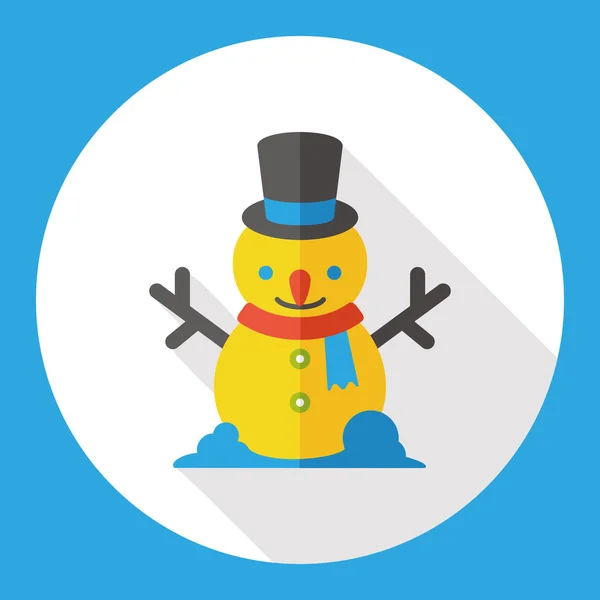 Boneco de neve ícone plano elemento —  Vetores de Stock