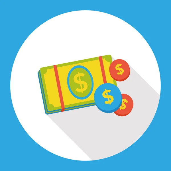 Shopping pengar cash platta ikon ikon element — Stock vektor