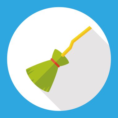 Cadı süpürge düz simgesi simgesi element simgesi ögesi