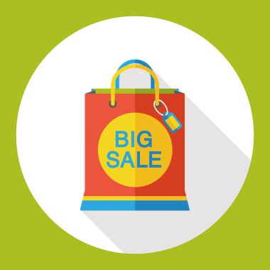 Satılık alışveriş çantası düz simgesi