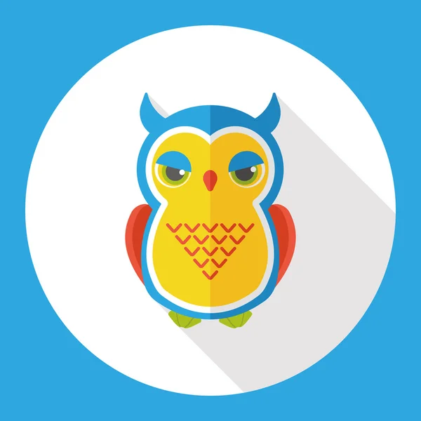Halloween owl flat icon — Stock Vector