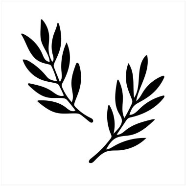 Yapraklı dallar, el çizimi izole vektör çizimi