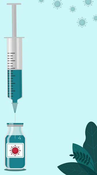 COVID concetto di vaccinazione. Modello di poster mobile — Vettoriale Stock