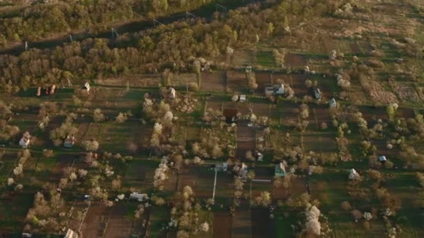 Vista aérea para a aldeia — Vídeo de Stock