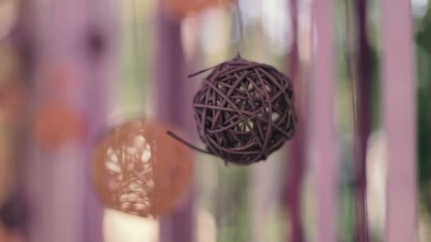 Decoración de boda. Decoración de fiesta. Violeta, rosa y púrpura — Vídeos de Stock