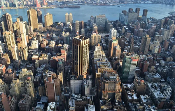 New York Üst Manzara Manhattan Gökdelenleri — Stok fotoğraf