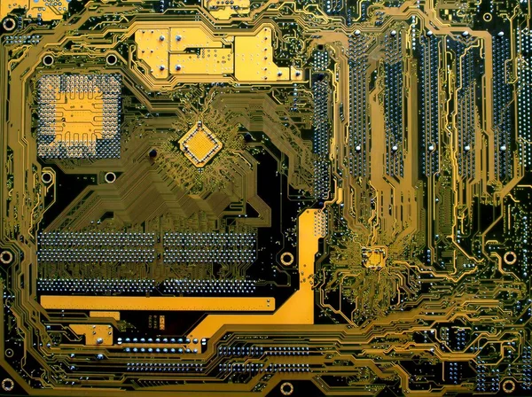 计算机芯片 芯片的痕迹 — 图库照片