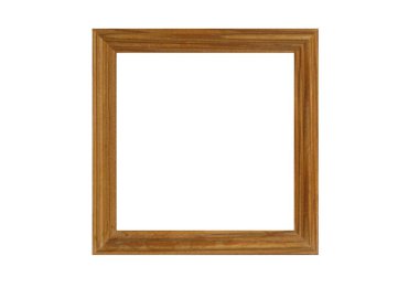 İzole kahverengi ahşap çerçeve. Fotoğraf Çerçevesi