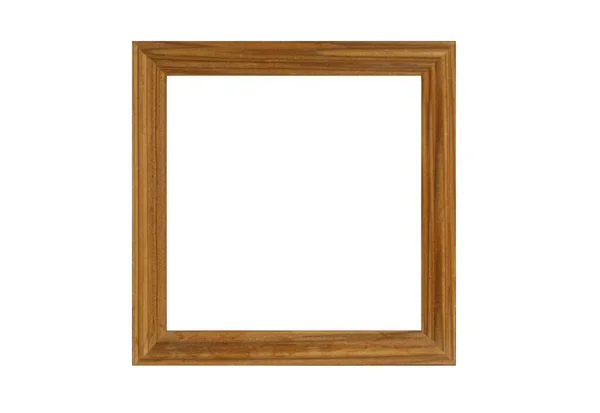 İzole kahverengi ahşap çerçeve. Fotoğraf Çerçevesi