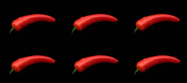 Tasarım ve afişler için doku ve duvar kağıdı. Siyah arkaplanda kırmızı biber deseni