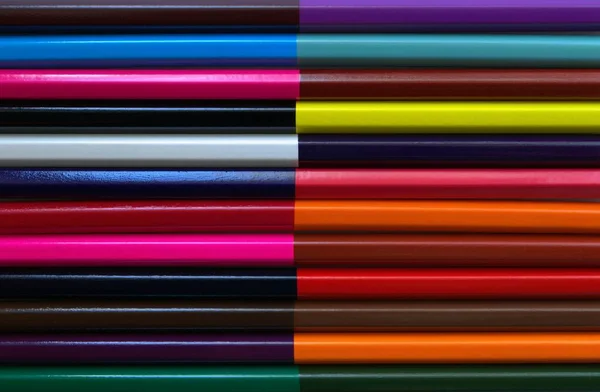 Part Colored Double Colored Pencils — Stock Photo, Image