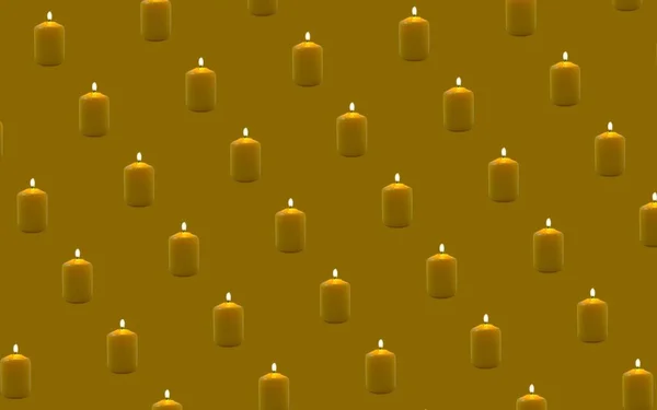 Background Design Banner Yellow Candle Flame Brown Background Pattern — Stock Photo, Image