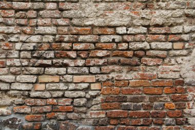 Küflü tuğla duvar arkaplanı ve dokusu
