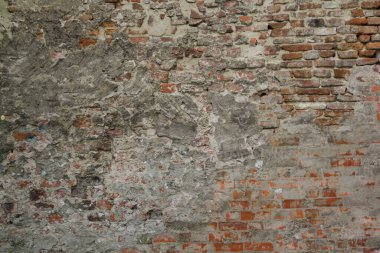 Küflü tuğla duvar arkaplanı ve dokusu