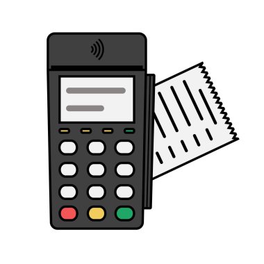 Banka terminali. Düz stil. İzole edilmiş arkaplan.