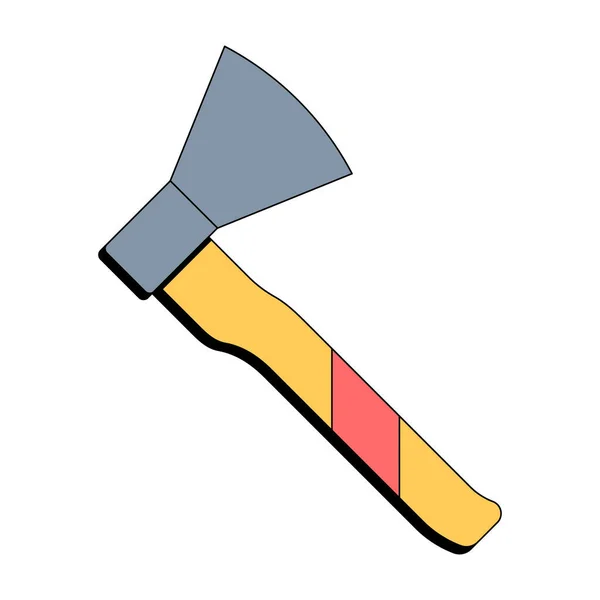 Yellow hatchet, axe. Flat style. Vector illustration on white isolated background. — Stock Vector