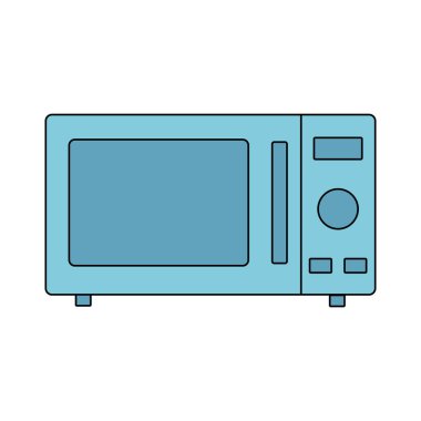 Mikrodalga fırın ikonu. Düz çizgi tarzı. İzole edilmiş beyaz arkaplanda vektör illüstrasyonu.