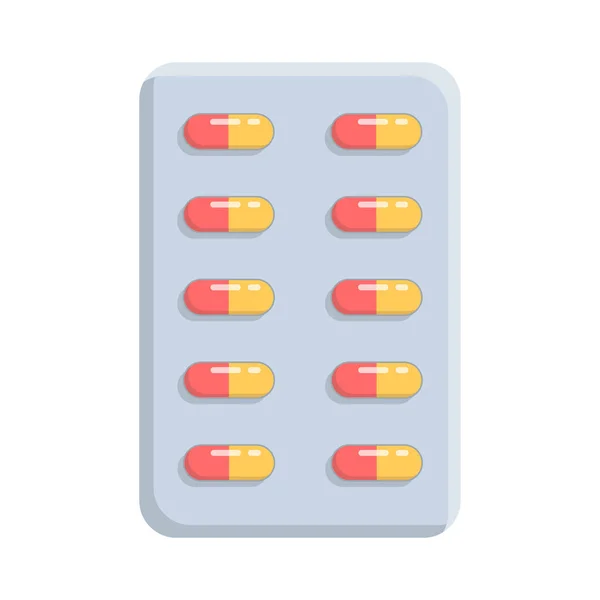 Pastillas de cápsulas en una ampolla. — Vector de stock