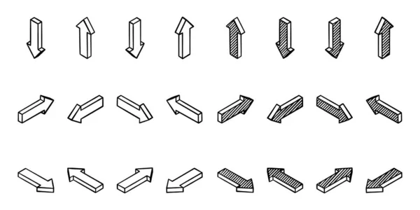 Flechas isométricas 3d. — Archivo Imágenes Vectoriales