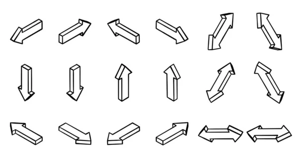 Conjunto de flechas isométricas . — Archivo Imágenes Vectoriales