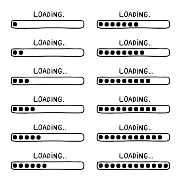 Laden, status en voortgangsbalk. — Stockvector