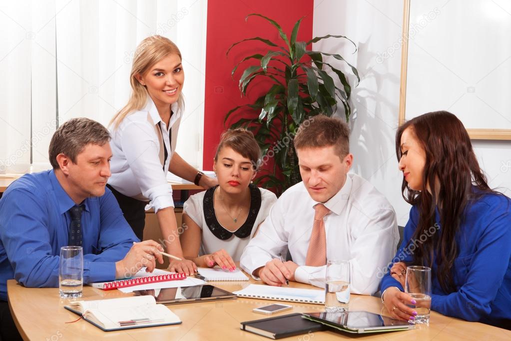 Business People Having Board Meeting 