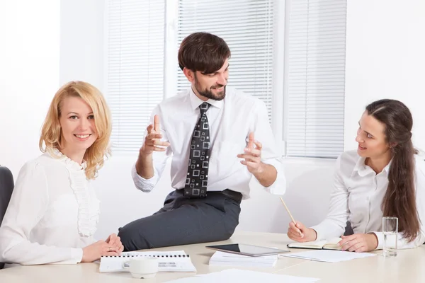 Business people working together  in office at desk — Stock Photo, Image