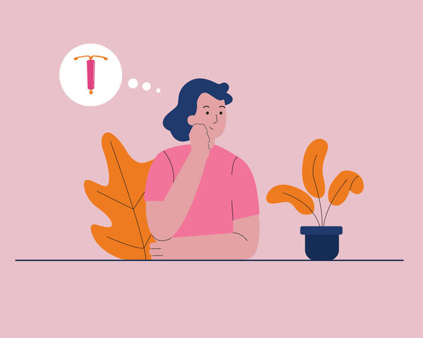 Женщина думает о противозачаточных средствах