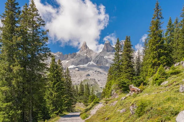 Rocky Mountain Landscape Summits Drusenfluh Three Towers Montafon Valley Tschagguns — Stock Photo, Image