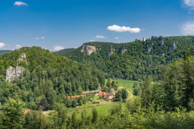 Beuron an Sigmaringen, Baden-Wurttemberg, Almanya arasındaki Tuna Vadisi 'ndeki kayalık arazi
