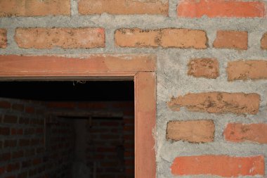 Kopyalama alanı olan kırmızı tuğla duvar arkaplanı