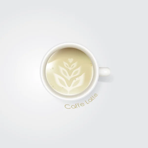 Café latte bebida na xícara —  Vetores de Stock