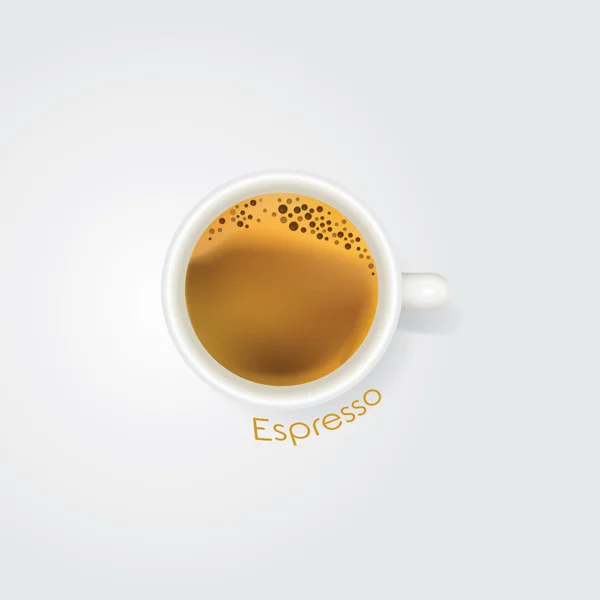 Realistic Espresso coffee in cup — Stock Vector