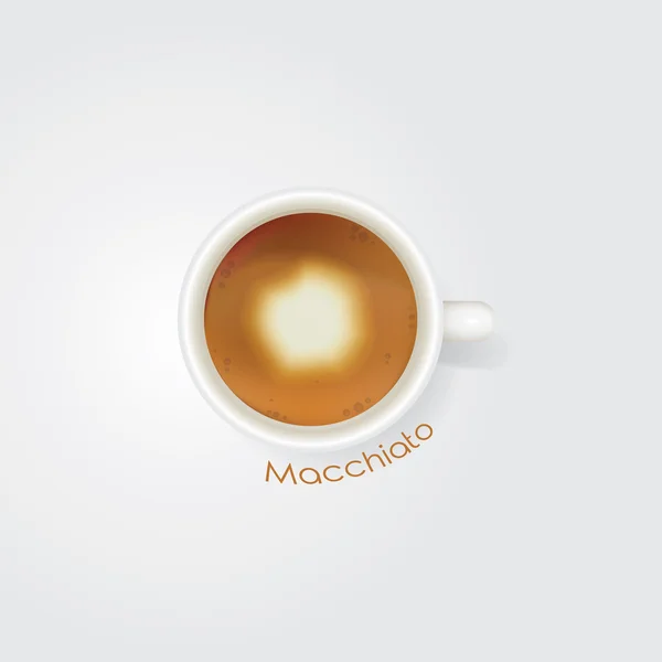 Café macchiato en taza — Vector de stock