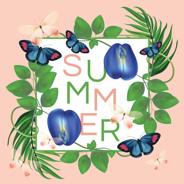 Cartão de verão tropical exótico —  Vetores de Stock