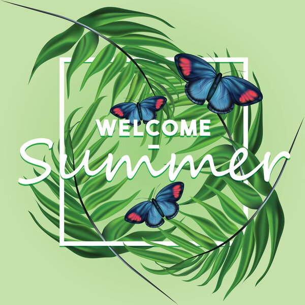 Exotic tropical welcome summer card