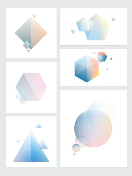 Geometrische Elemententwürfe in polygonalen Formen — Stockvektor