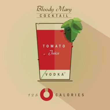 Bloody mary kokteyl bilgi grafik