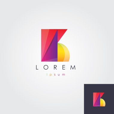 Mektup öğesinde trendy çok renkli logo