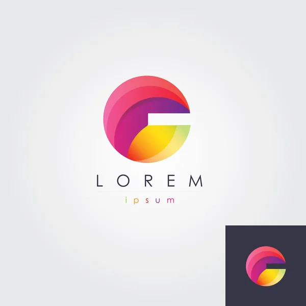 Élément de logo multicolore en lettre c — Image vectorielle