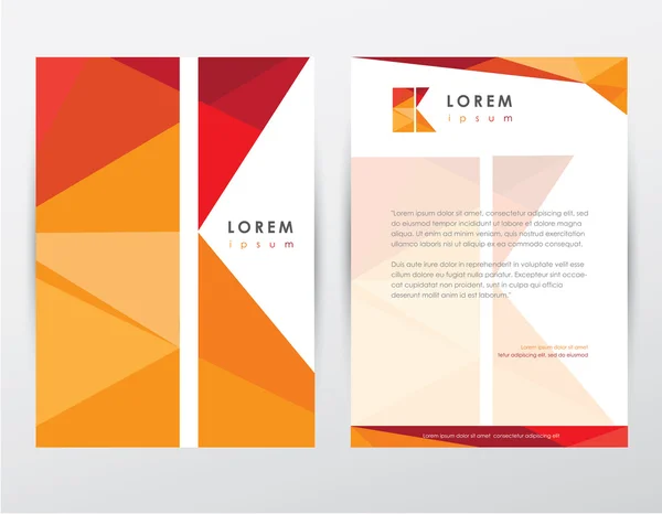 Brochure cover and letterhead template design — Stock Vector