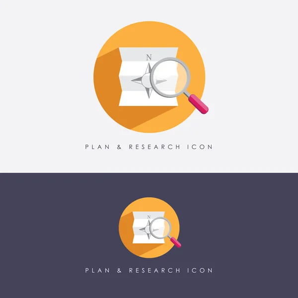 Plan de interfaz de usuario e icono de investigación — Vector de stock