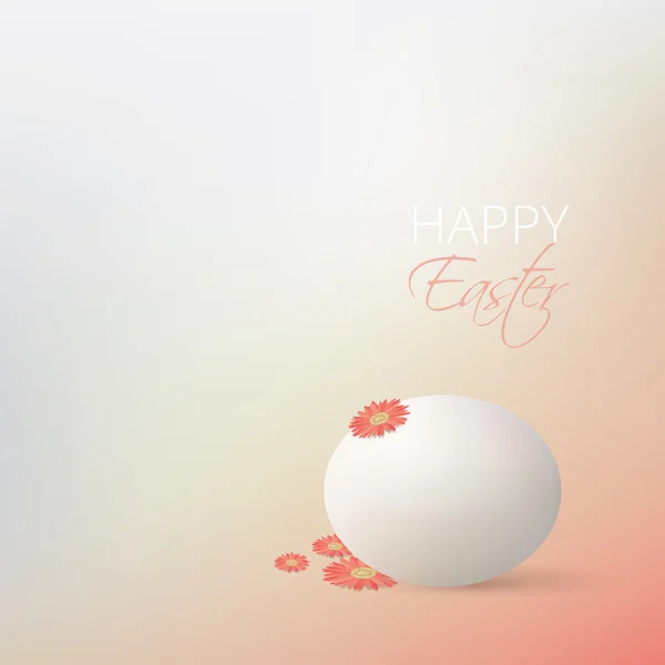 Huevo de Pascua y flores de margarita gerber rosa — Vector de stock